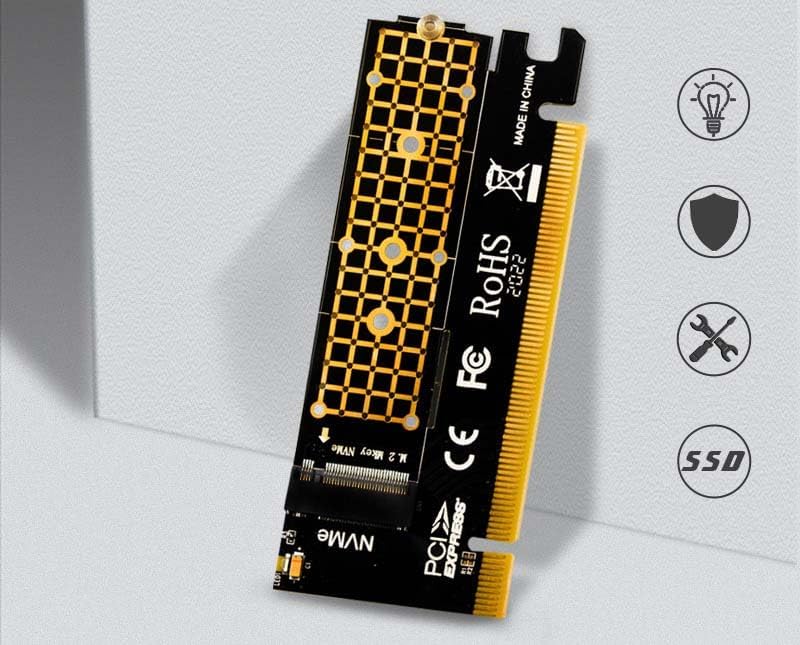 Valuegist PCIe Adapter for M.2 NVMe Mkey, PCI-e 4.0 X4 Card Supports NGFF M2 M-Key SSD of Length 2280,2260,2242,2230, PCIe NVMe Adapter - Image 1